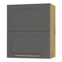 KÜCHENHÄNGESCHRANK Kvantum W8B/60 Graphit Matt / Eiche Artisan Matt 60 / 32,5 / 72cm - Graphitfarben/Eiche Artisan, Holz/Holzwerkstoff (60/72/32.5cm) - Feldmann-Wohnen