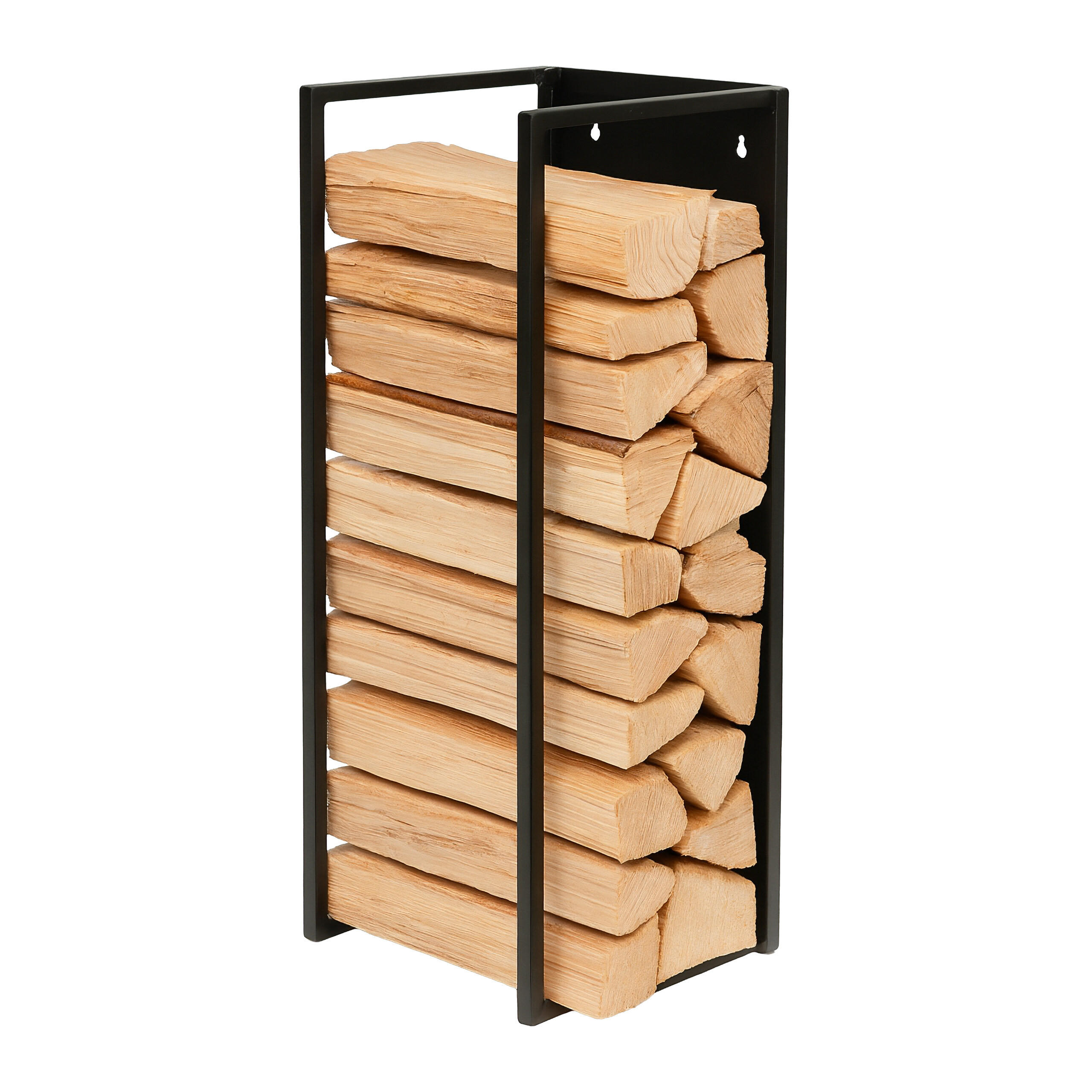 SUPORT PENTRU LEMNE Negru metal montare pe perete 75 cm
