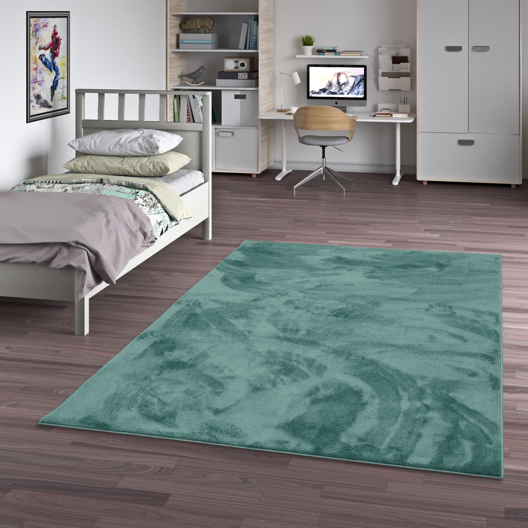 HOCHFLOR LANGFLOR TEPPICH SUPER SOFT MELIA KIDS - Mintgrün, Textil (200/290cm) - Pergamon