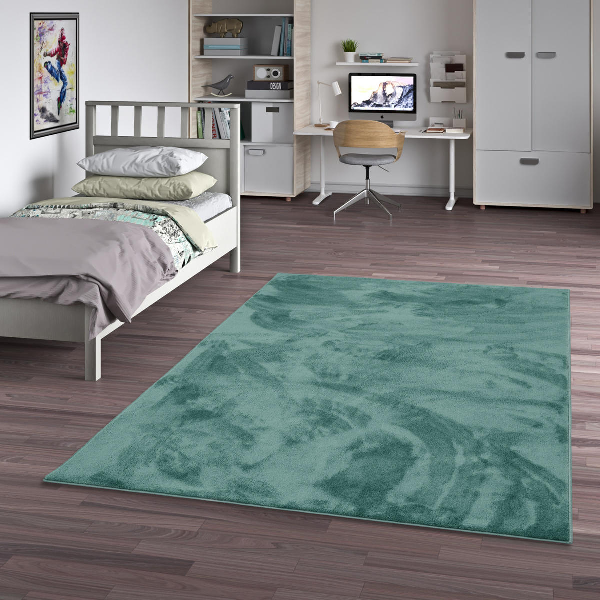 HOCHFLOR LANGFLOR TEPPICH SUPER SOFT MELIA KIDS - Mintgrün, Textil (140/200cm) - Pergamon