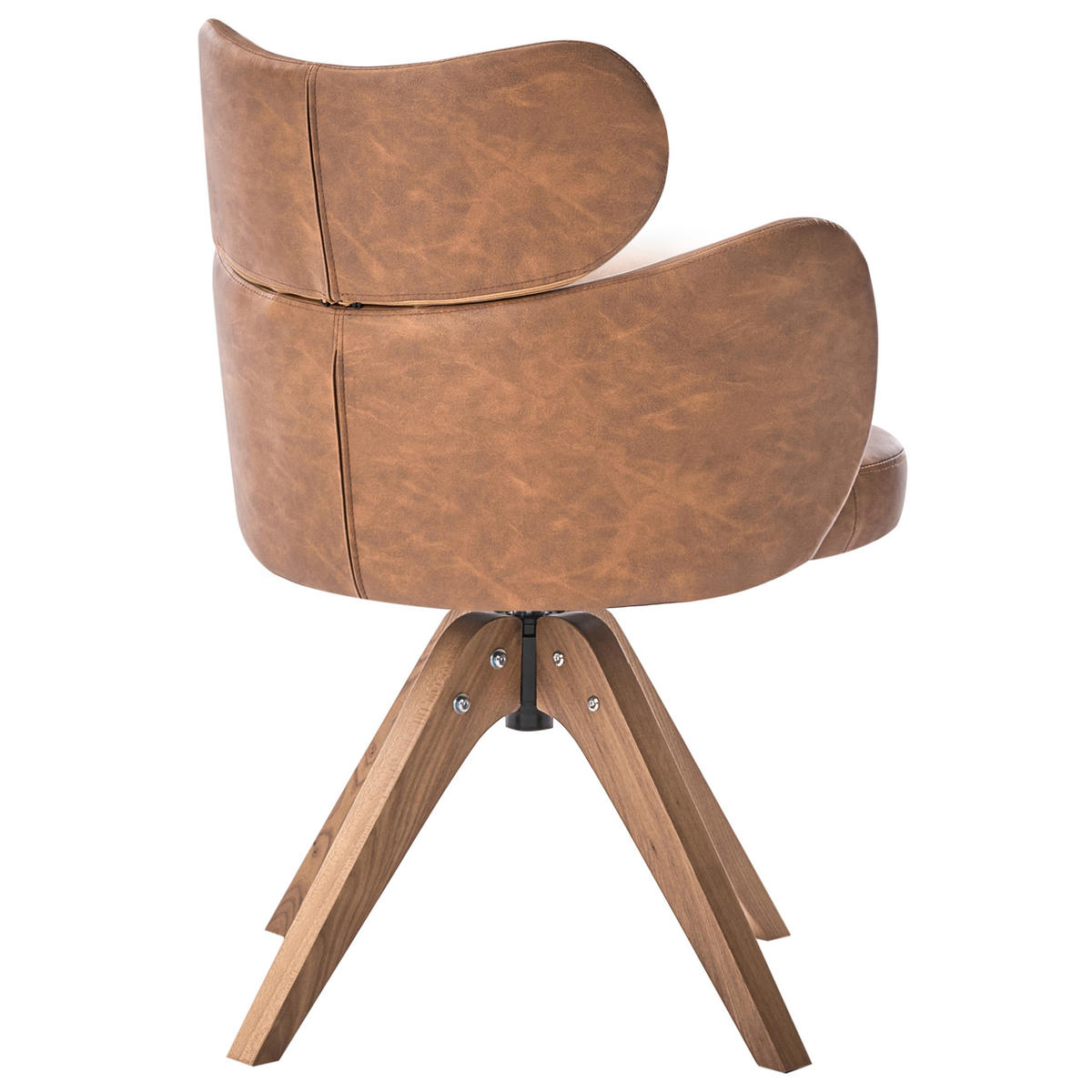 JÍDELNÍ ŽIDLE otočná Umělá kůže Hnědá Marcy - hnědá, plast (60/85/66cm) - Beliani