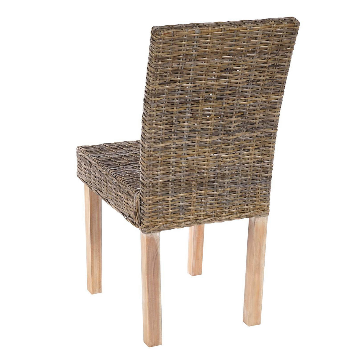 ESSZIMMERSTUHL 6er-Set klassisch und zeitlos 89x43x56cm Sitzhöhe 46cm Kubu-Rattan helle Beine Korbstuhl - Braun, Kunststoff (43/89/56cm) - CHEFGASTRO