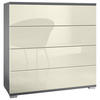 KOMMODE Pavos Creme Hochglanz - Creme, Holzwerkstoff (76/76/35cm) - Vladon