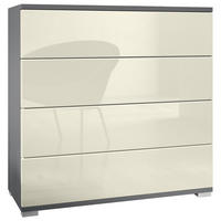 KOMMODE Pavos Creme Hochglanz - Creme, Holzwerkstoff (76/76/35cm) - Vladon