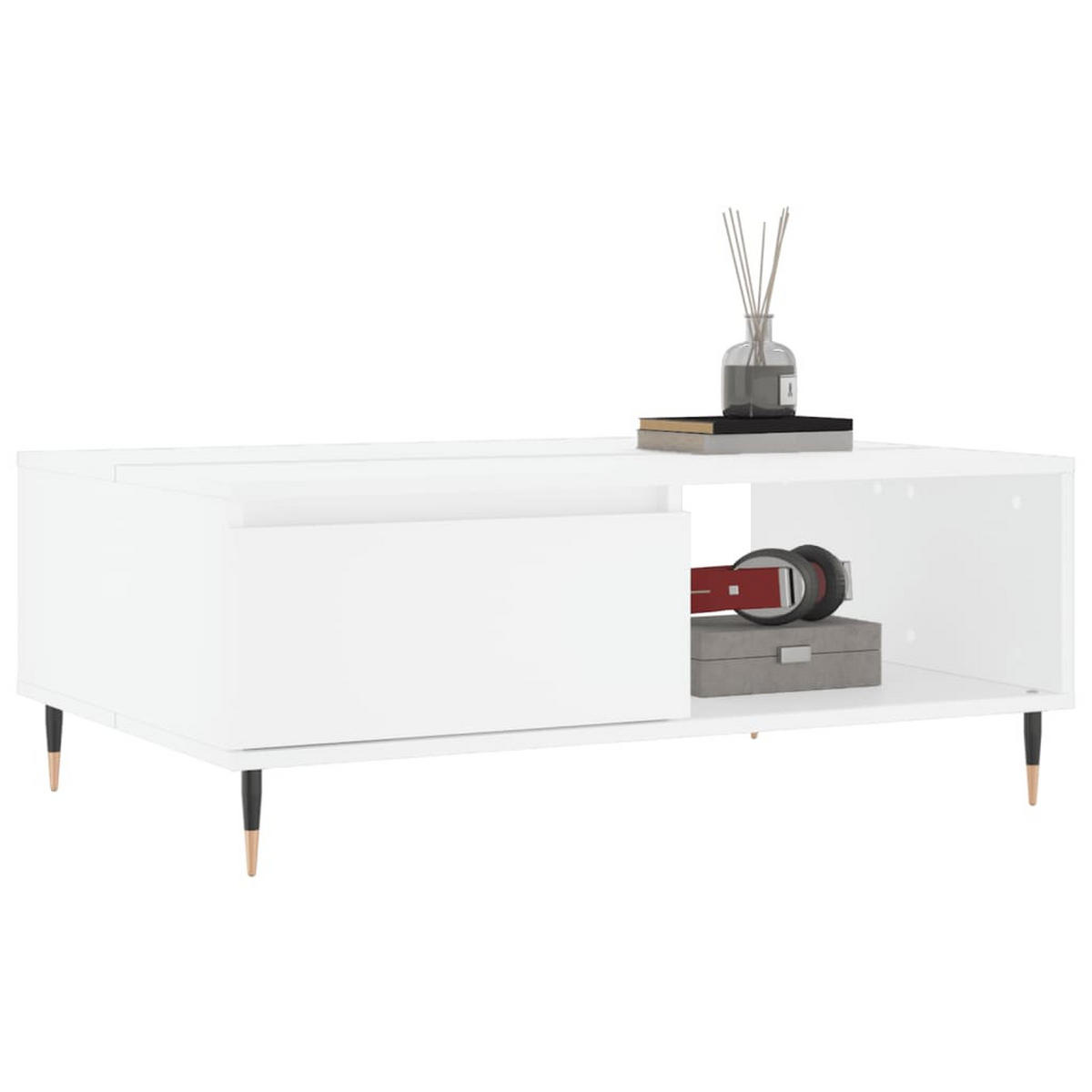 COUCHTISCH Weiß 90x60x35 cm Holzwerkstoff - Weiß, Holzwerkstoff (90/60/35cm) - furnicato