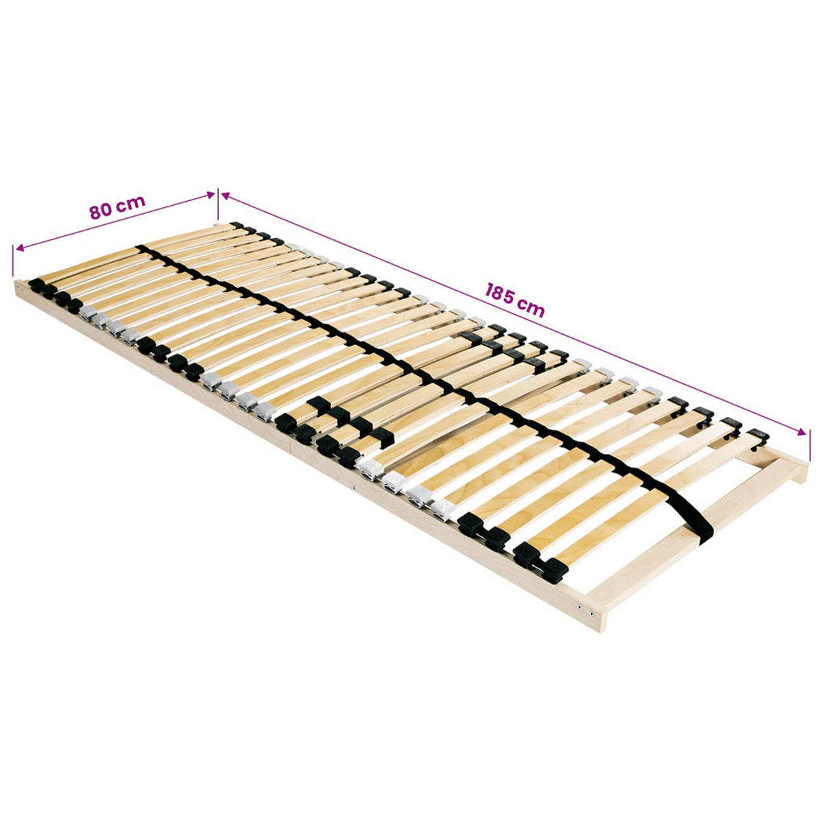 BETT-LATTENROST Haltbar 185/80 cm Braun Massivholz Buche - Braun, Holz (80/190cm) - vidaXL