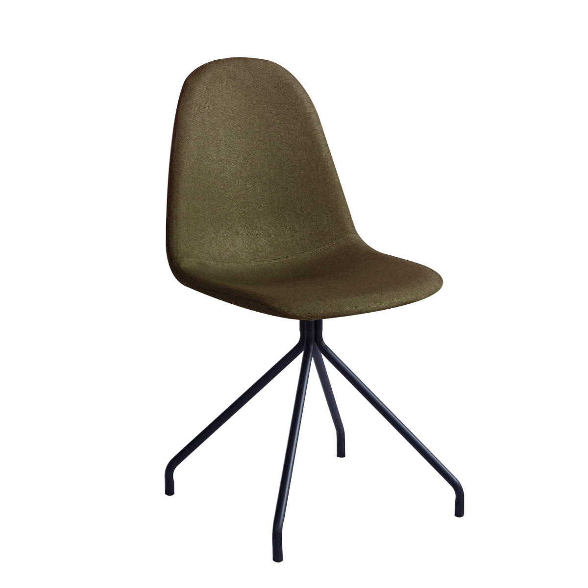 ESSZIMMERSTUHL 2er Set Stoffbezug Olive - Dunkelgrün/Schwarz, Textil/Metall (44/87/40cm) - SVITA