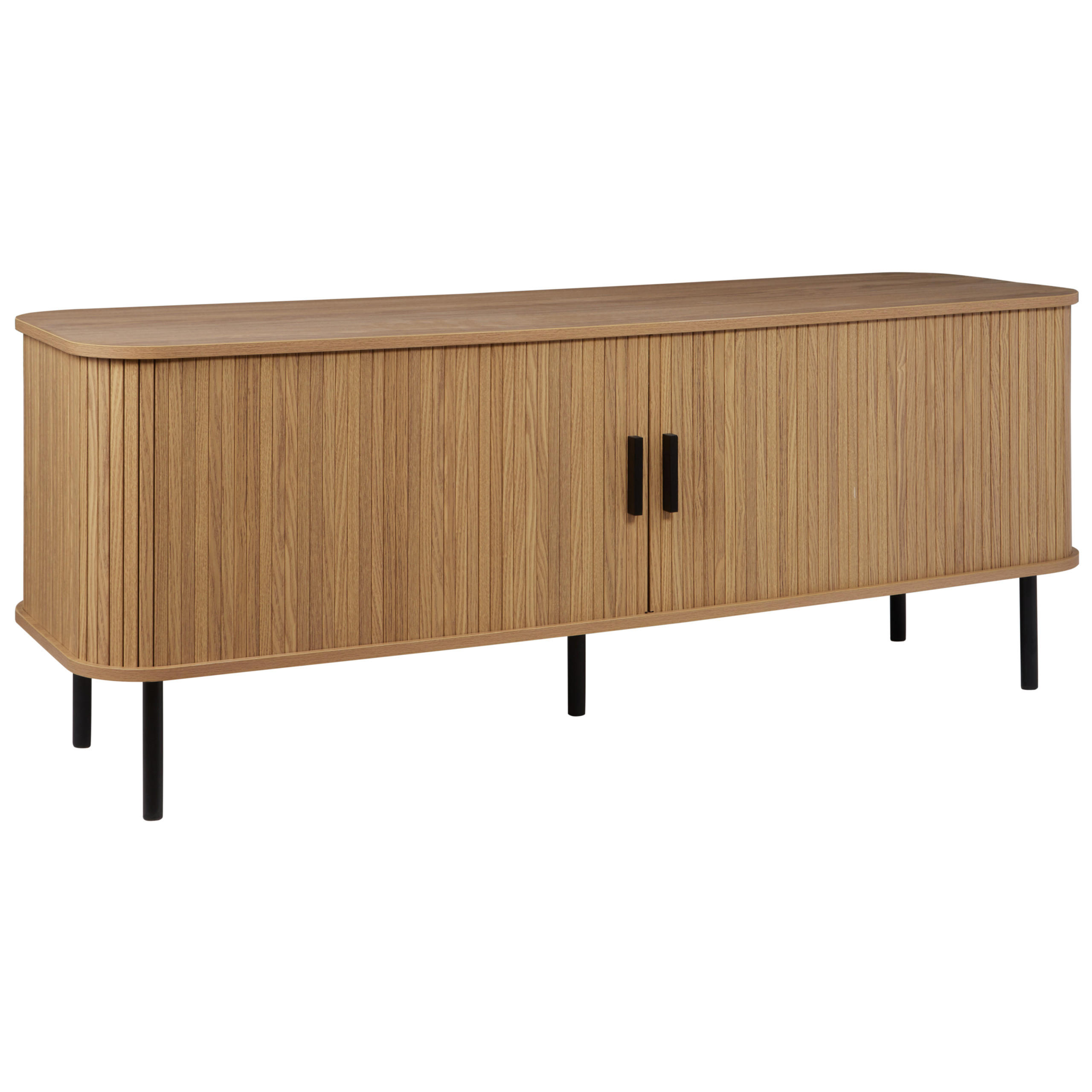 TV-MÖBEL Braun Bradley - Schwarz/Braun, Holzwerkstoff (150/58/45cm) - Beliani
