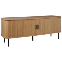 TV-MÖBEL Braun Bradley - Schwarz/Braun, Holzwerkstoff (150/58/45cm) - Beliani