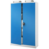 AKTENSCHRANK abschließbar KADO mit Flügeltüren 185x115x40cm Grau-Blau - Grau, Metall (115/185/40cm) - DELUKE