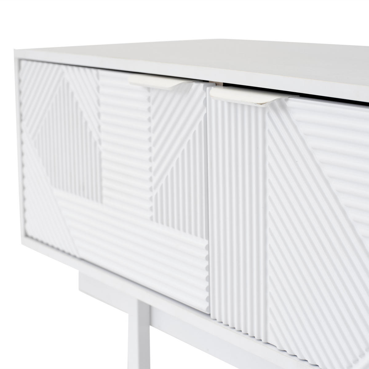 TV-ELEMENT in Weiß TV Schrank mit Stauraum,Schubladen,B200/T40/H51cm - Weiß, Holzwerkstoff/Metall (200/51/40cm) - STILVORA