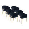 STUHL mit Armlehnen 6er-Set - Samt & goldfarbenes Metall - Schwarz - ZAOVA - Schwarz, Textil (57/76/61cm) - Pascal Morabito
