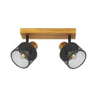 DECKENSTRAHLER Haxenli 26/10/17.5 cm - Schwarz, Holz/Metall (26/10/17.5cm) - ZMH