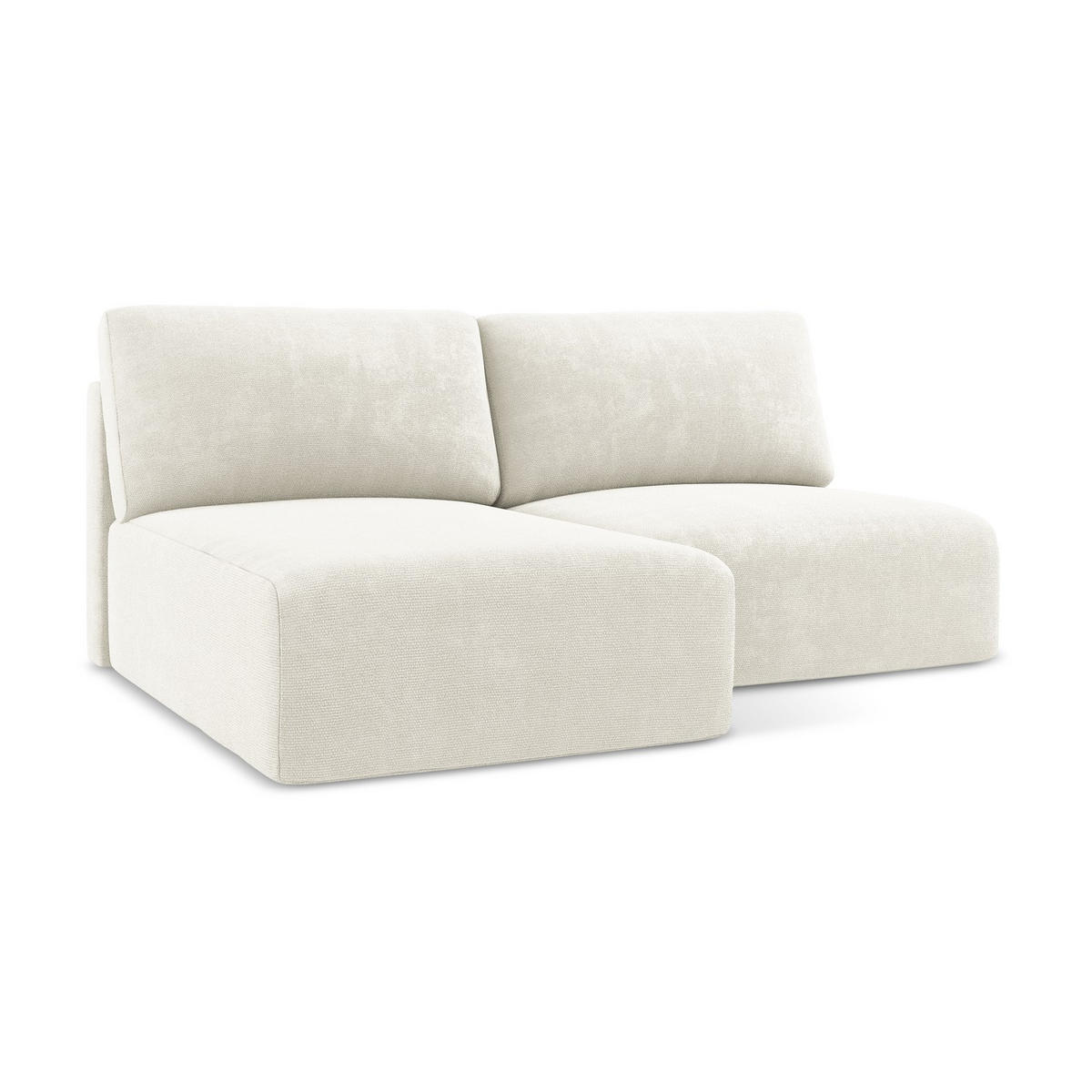 ECKSOFA mit Schlaffunktion links Chenille Stoff Weiß - Pink/Schwarz, Kunststoff/Textil (149/210cm) - LaMiaSofa