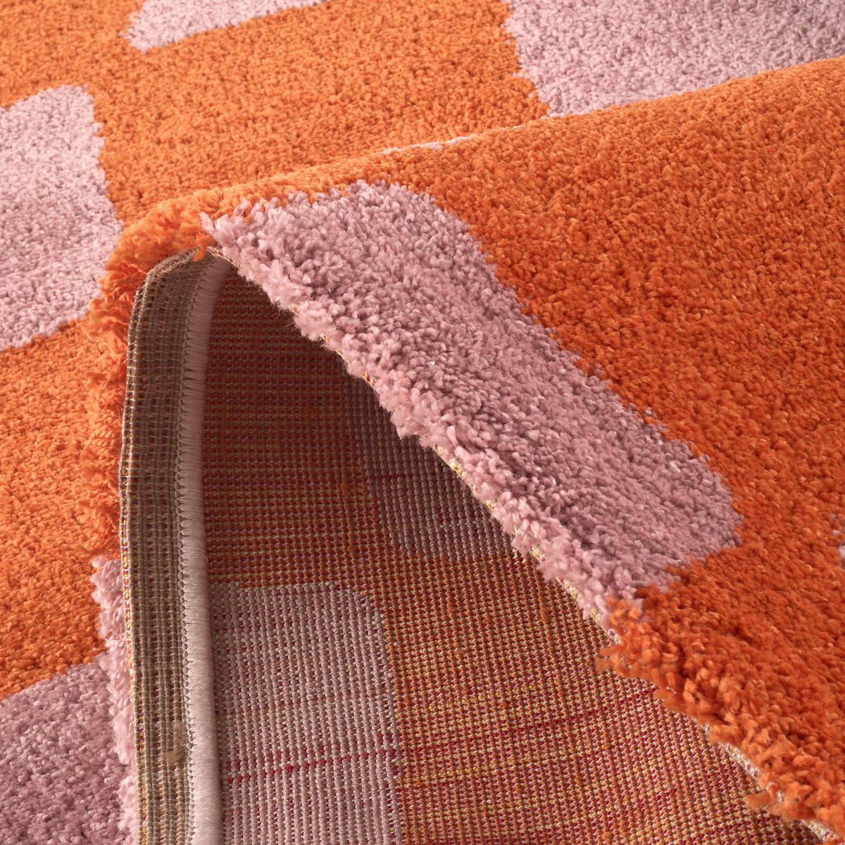 TEPPICH vintage karos orange Groovy 160x230 cm - Orange, Textil (160/230cm) - Nazar Rugs