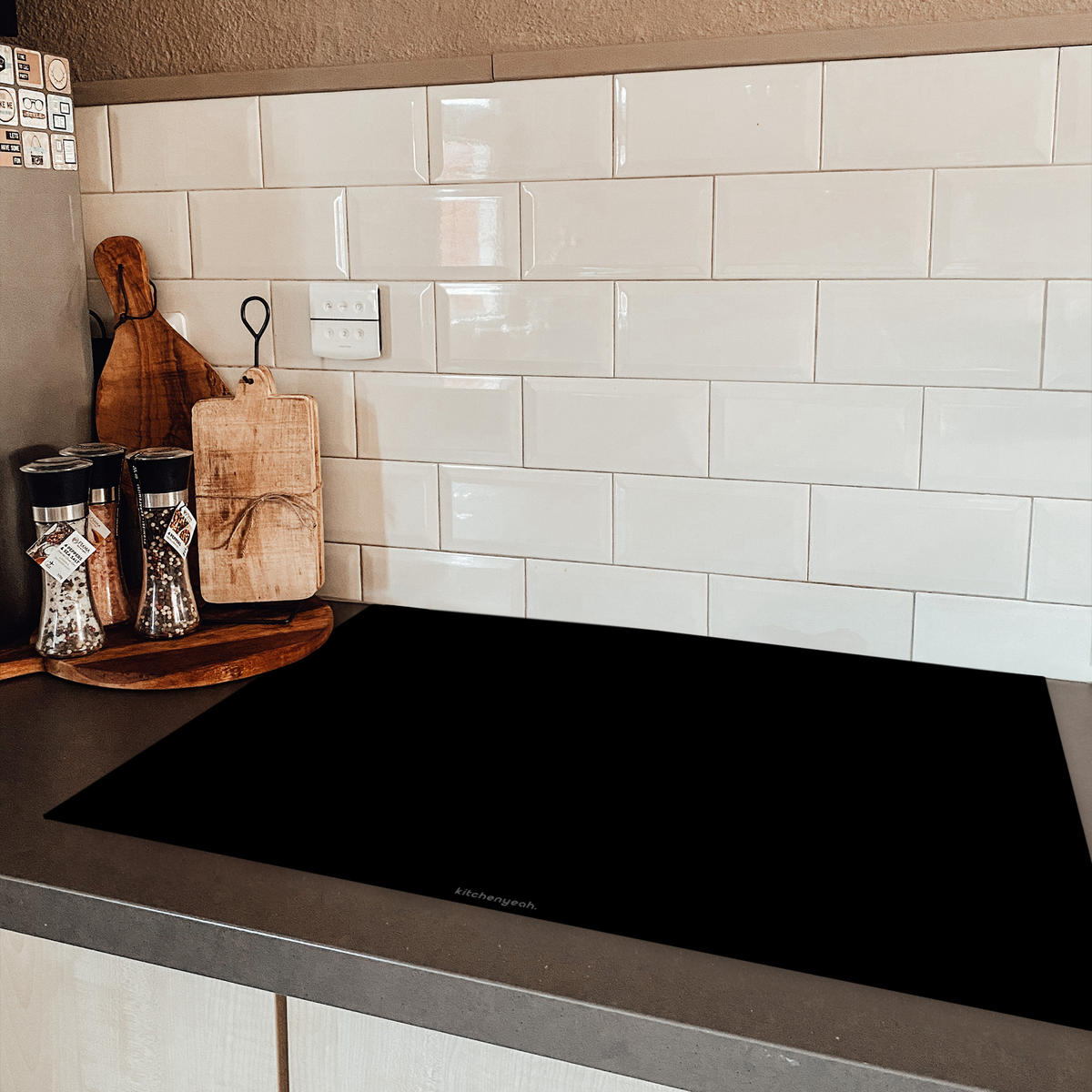 HERDABDECKPLATTE Schwarz Ceranfeldabdeckung 80x52 cm - Schwarz, Kunststoff (80/52/0.2cm) - MuchoWow