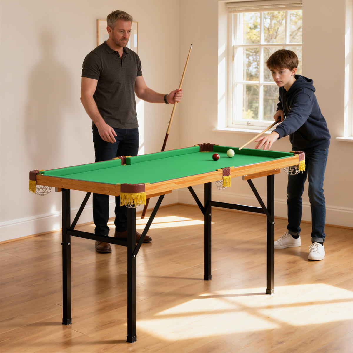 KLAPPBARER BILLARDTISCH DE-10820 Grün - Grün, Holzwerkstoff (63/120cm) - ComfortXL