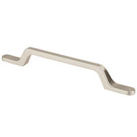 MÖBELGRIFF BA 192mm Edelstahloptik lange schmale Füßchen modern mit 2 Schrauben - Silberfarben, Metall (0.7/2.7/25.8cm) - Livingpoint24