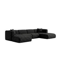 ECKSOFA U-Form, Chenille-Stoff Cremona, Anthrazit, GRETA - Anthrazit, Holz (408/70/179cm) - Kaiser Möbel