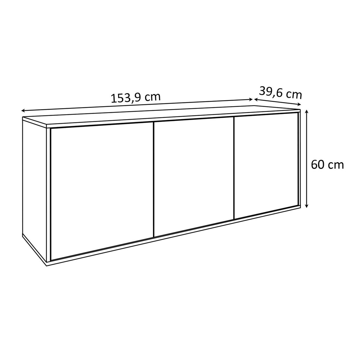 KOMMODE SANAYI Hängend Eiche Artisan/Matte Weiß - Weiß, Holzwerkstoff (153.9/60/39.6cm) - Lookway
