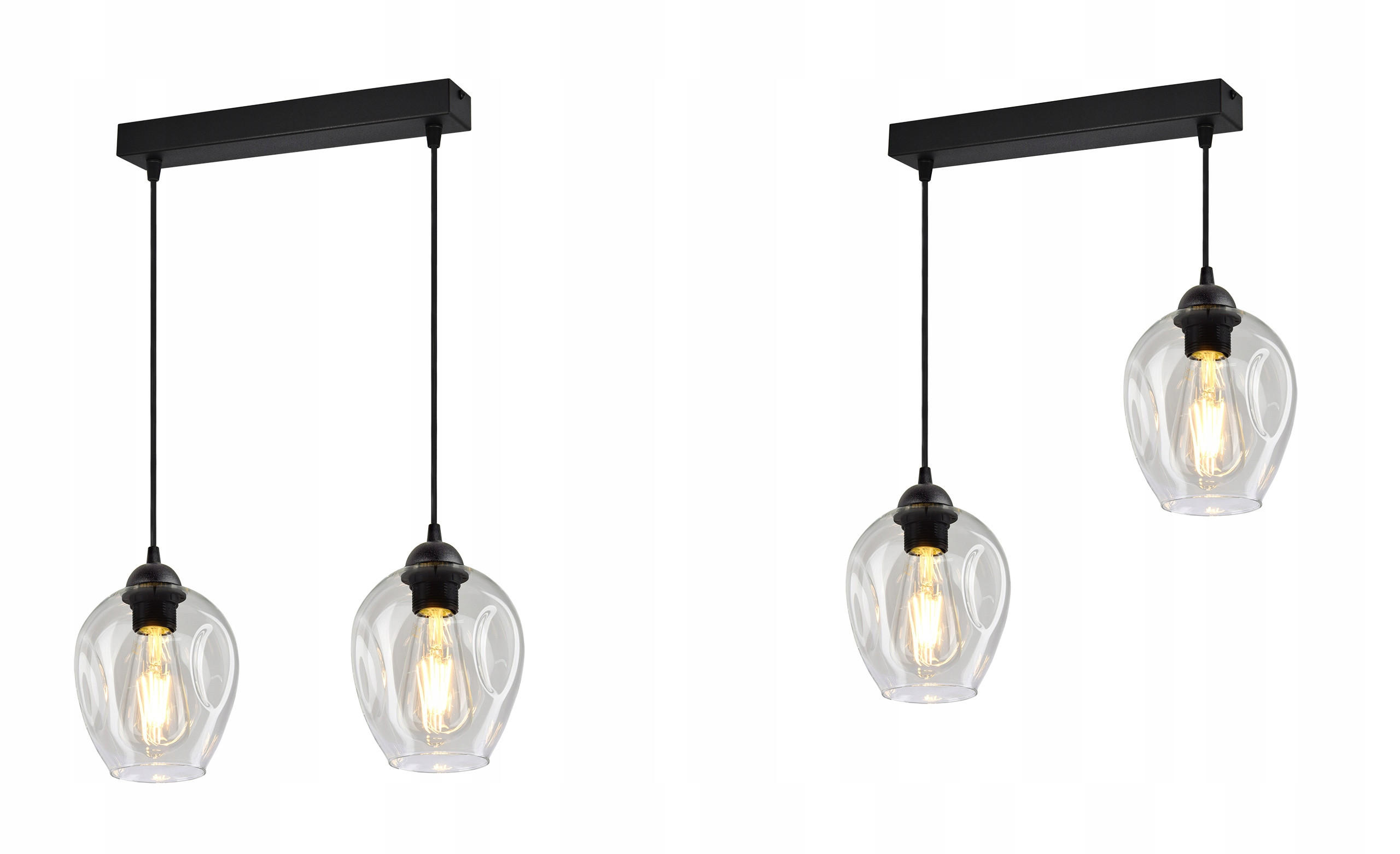 PENDELLEUCHTE Hegel - Transparent/Schwarz, Glas/Metall (15/37/80cm) - kiki design