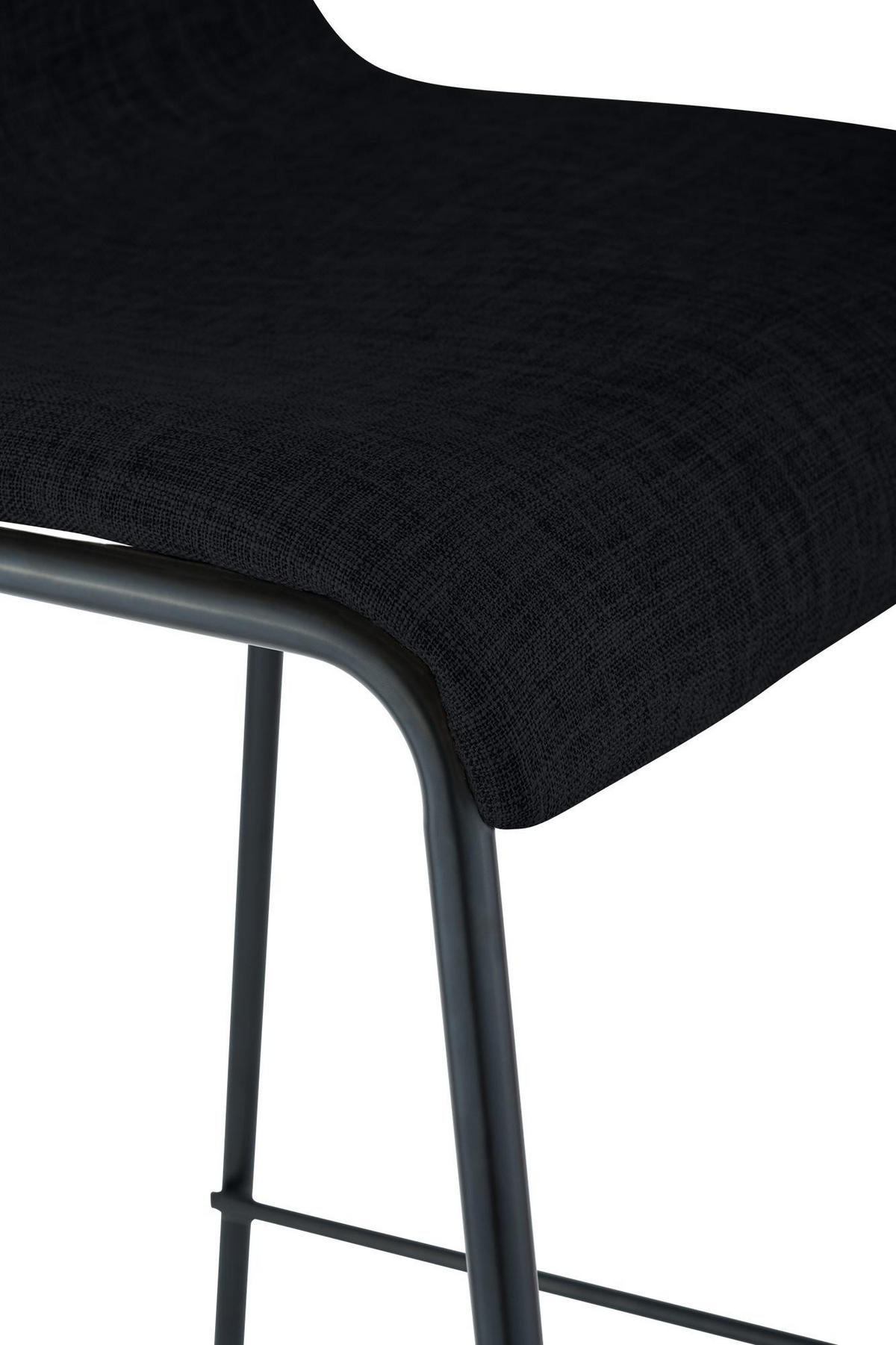 BARHOCKER Stoff Schwarz - Schwarz, Textil/Metall (43/100/48cm) - CLP