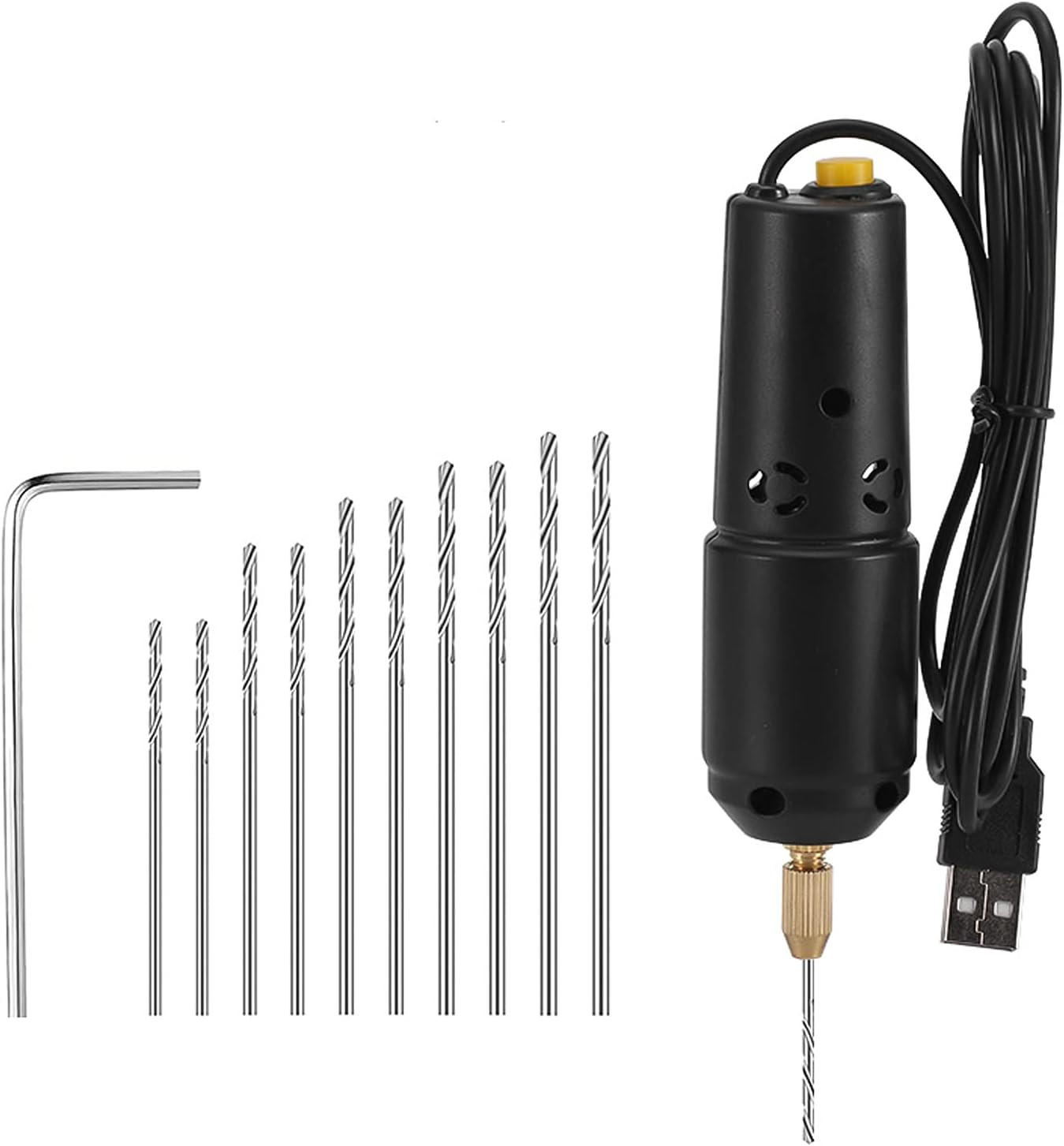 BOHRGERÄT, USB-wiederaufladbar, geeignet für die Schmuckherstellung, Harzguss und Perlenbohren - Schwarz, Kunststoff (17.5/8/4cm)