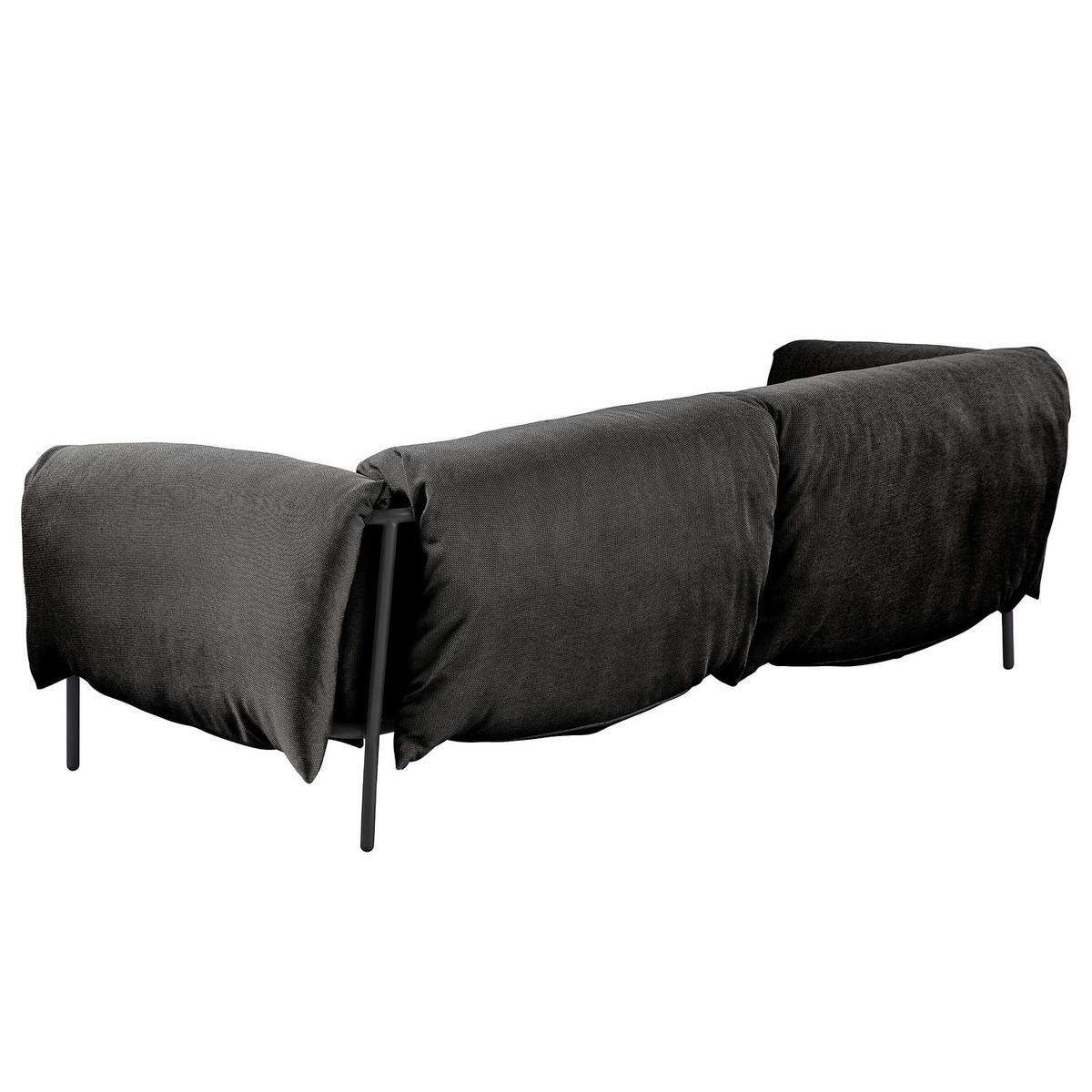 3-SITZER OUTDOOR-SOFA - Schwarz, Textil/Metall (224/70/98cm) - home24