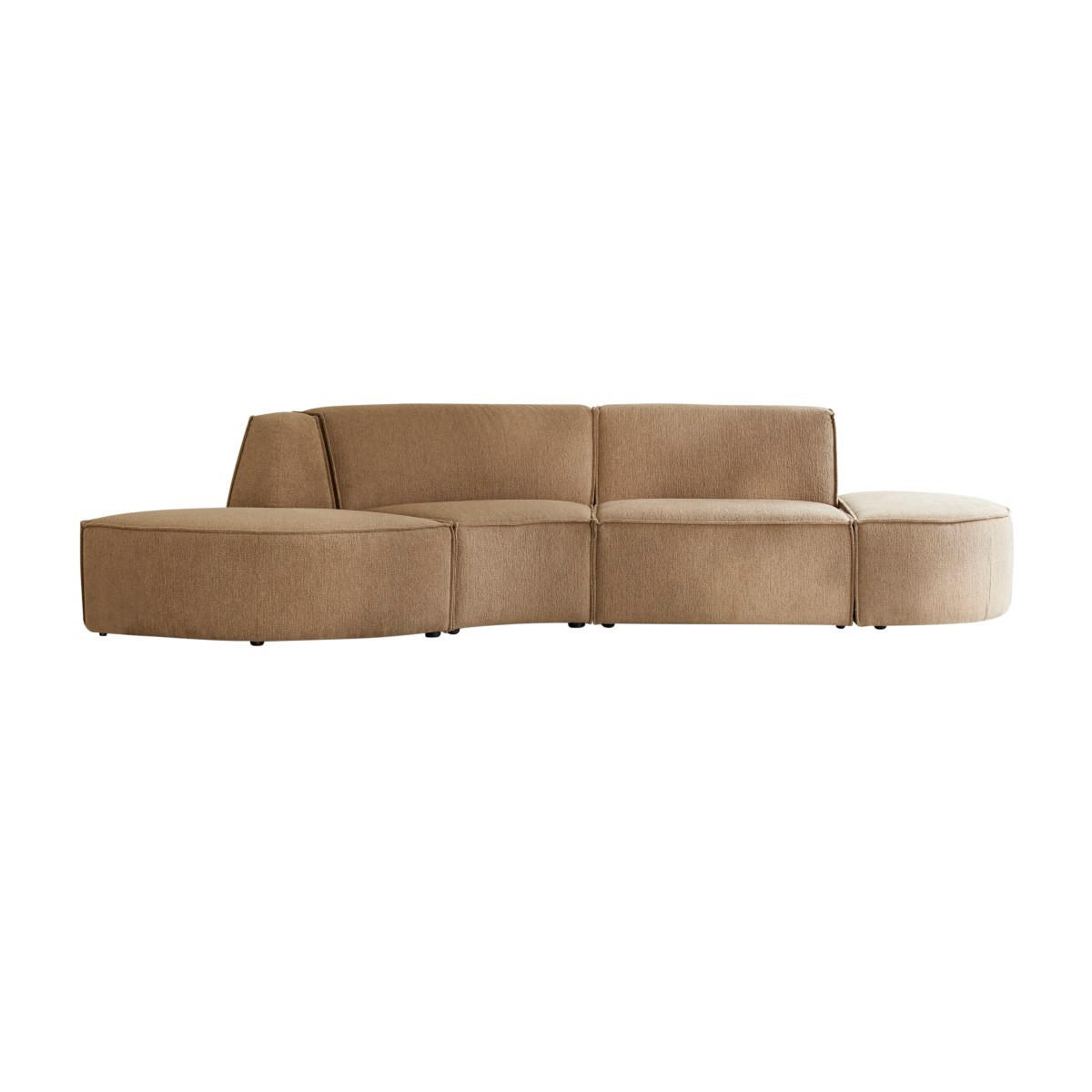 SOFA Dario Braun aus Stoff - Braun, Textil (365/75/115cm) - Tikamoon