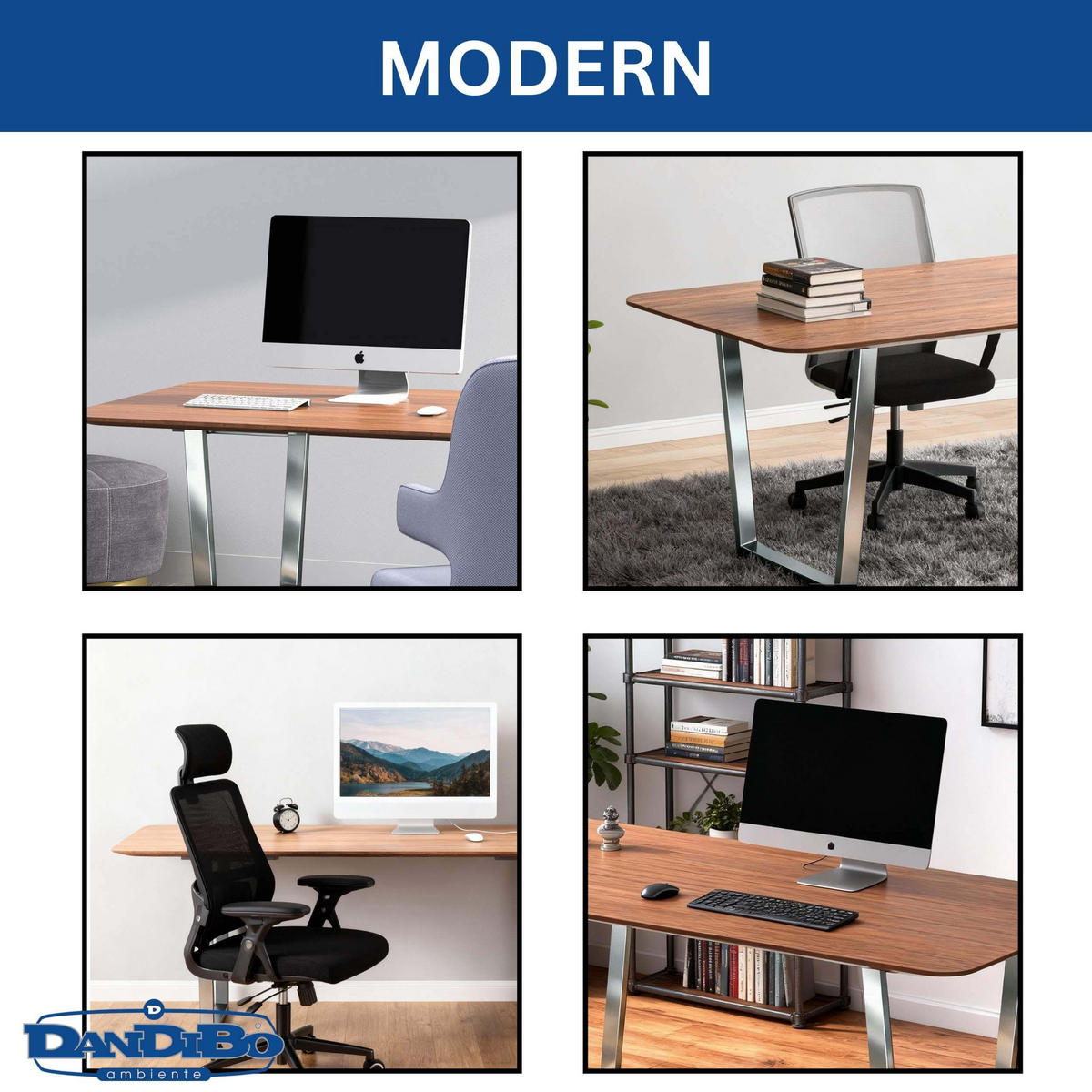 TISCHBEINE Edelstahl 72 x 72 cm Tischgestell Höhenverstellbar 96679 Tischfüße Möbelfüße - Schwarz, Metall (72/72/5cm) - DanDiBo