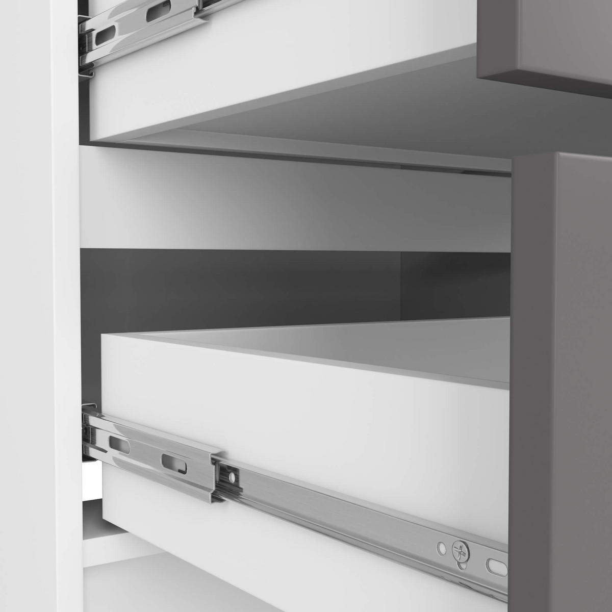 KOMMODE Weiß, Graphit Grau 55/120/40 - Weiß, Holzwerkstoff (120/55/40cm) - RAUMHIRSCH FURNITURE