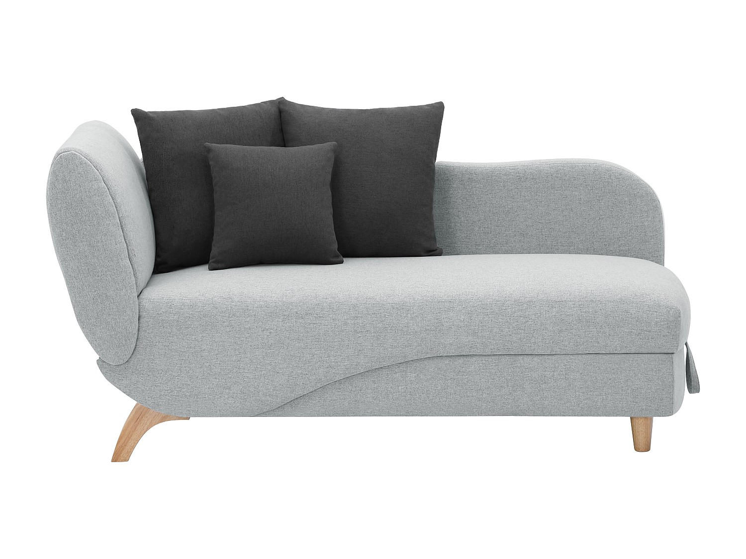 RECAMIERE mit Schlaffunktion - 1 Person - Stoff - Hellgrau - - Hellgrau, Textil (160/81/80cm) - Vente-Unique