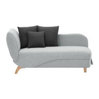 RECAMIERE mit Schlaffunktion - 1 Person - Stoff - Hellgrau - - Hellgrau, Textil (160/81/80cm) - Vente-Unique