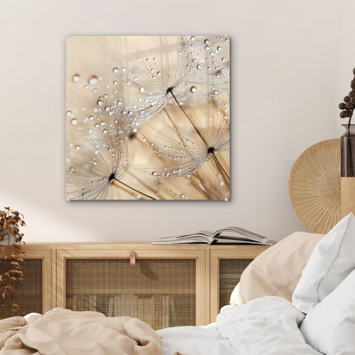 OBRAZ NA AKRYLOVOM SKLE Púpava - Abstraktné - Príroda - Béžová 50x50 cm - hnedá, sklo (50/50cm) - MuchoWow