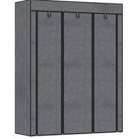 KLEIDERSCHRANK 125/162,5/43 cm Dunkelgrau aus Stoff mit 8 Einlegeböden - Dunkelgrau, Textil (43/162.5/125cm) - OKMYHOME