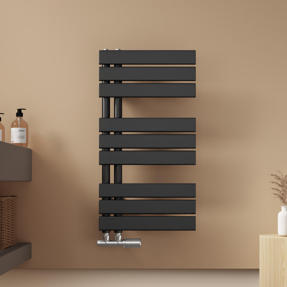 HEIZKÖRPER wasserführend Schwarz 76,2/40/5,9 cm - Schwarz, Metall (40/76.2/5.9cm) - EMKE