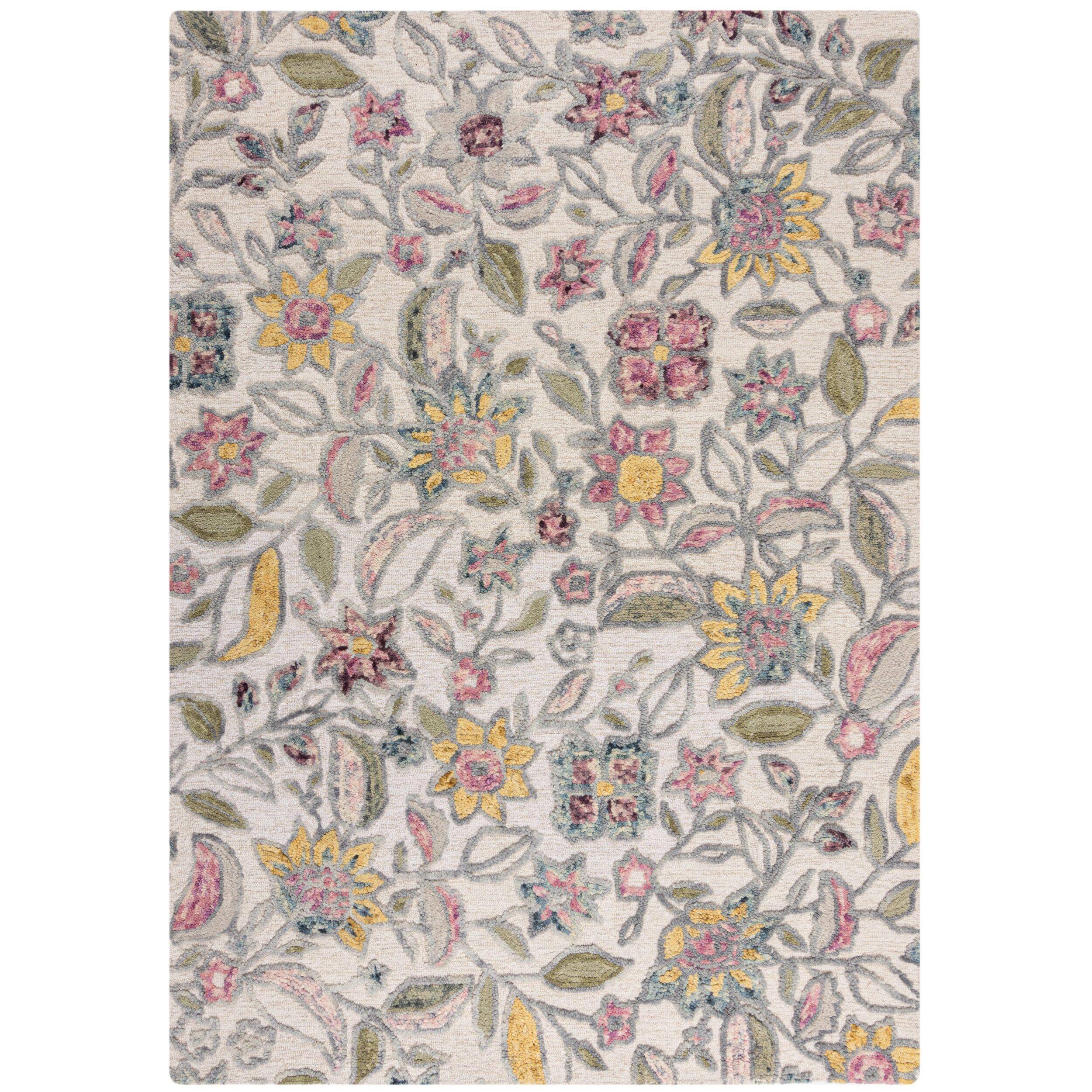 WOLLTEPPICH Botanisch Floral mit Aquarell-Effekt, Wohnzimmer Multicolor Rechteckig 160x230 - Multicolor, Textil (160/230cm) - KADIMA DESIGN