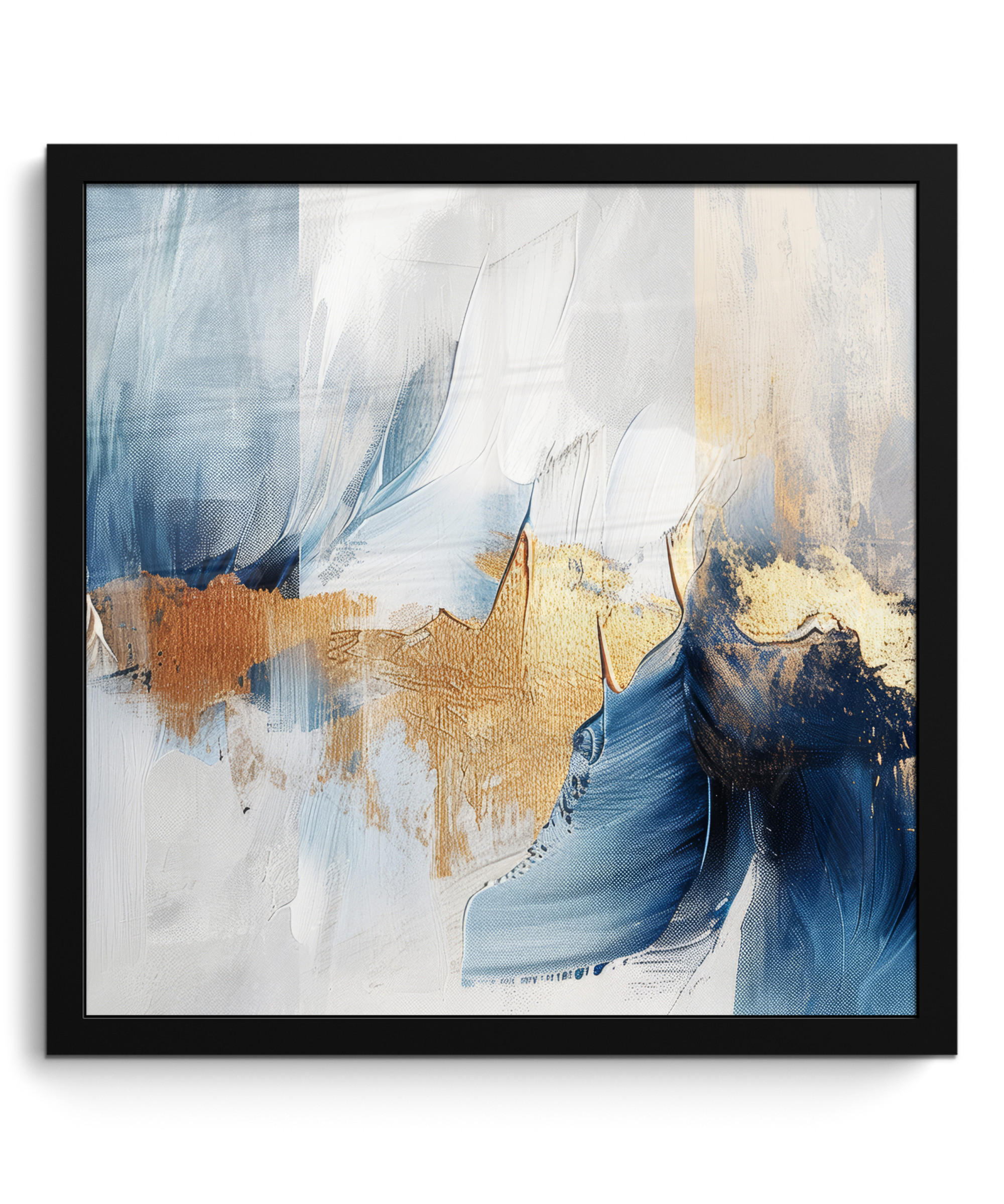 POSTER S OKVIROM Izgled zlata 40x40 cm - svijetlo plava, papir (40/40cm) - MuchoWow