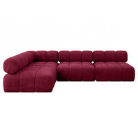 ECKSOFA modulares Sofa Samaro-L2 - 285x190x70 cm Bordeauxrot Velours - Bordeaux, Holzwerkstoff/Textil (285/190cm) - ALTDECOR