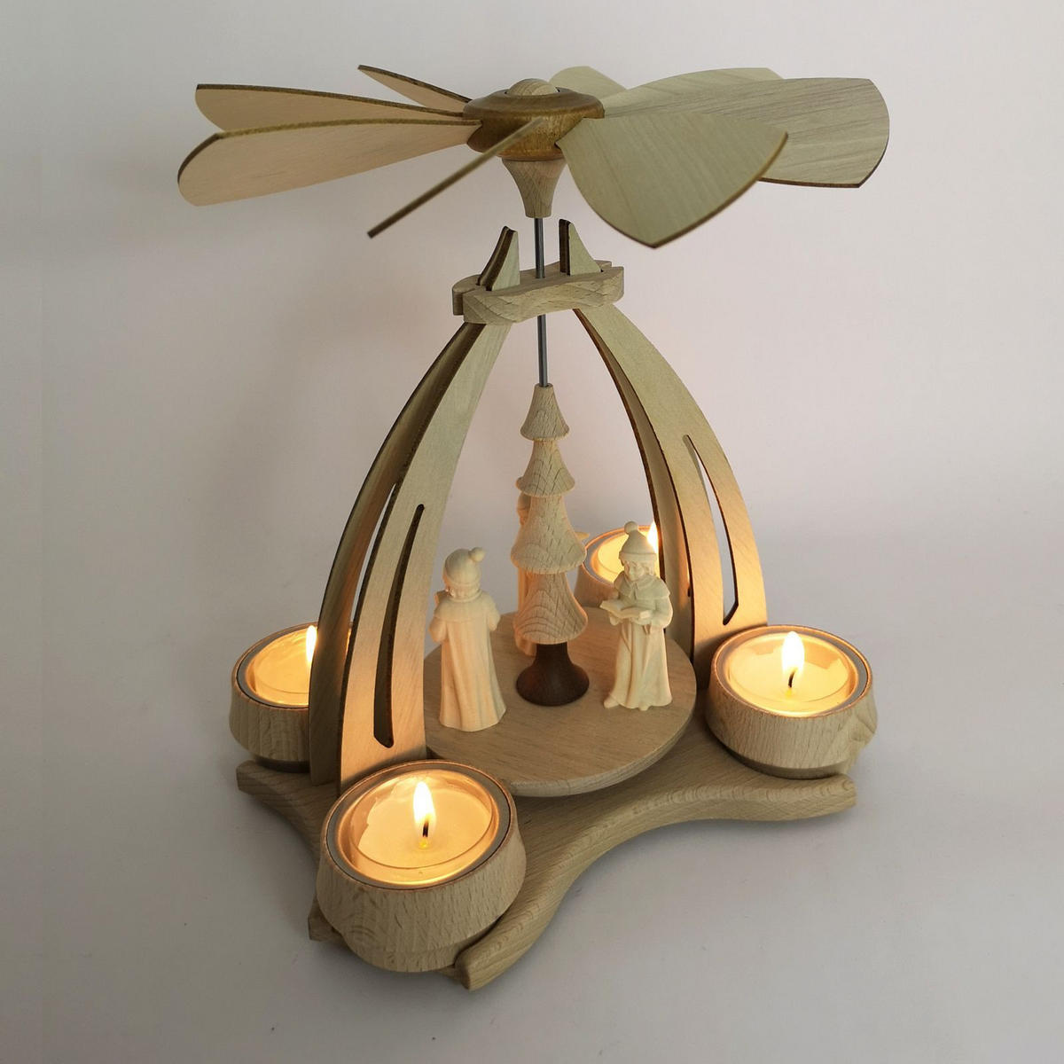 TISCH-PYRAMIDE Kurrendesänger Figuren a. Südtirol 14/18/24 cm - Multicolor, Holz (0.1/24/0.1cm) - Dekoteam24