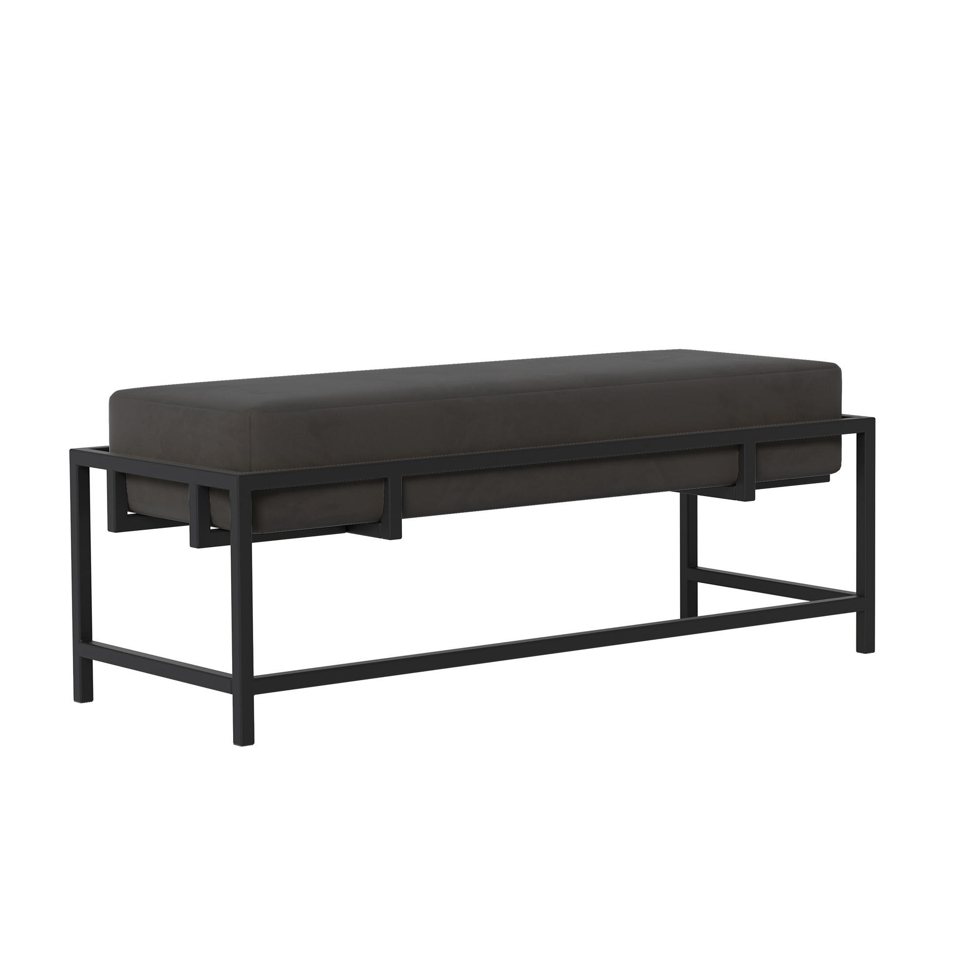 POLSTERBANK GLAM 80 cm Schwarz ,Metallgestell - Schwarz, Metall (80/45/35cm) - Idohome