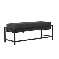 POLSTERBANK GLAM 80 cm Schwarz ,Metallgestell - Schwarz, Metall (80/45/35cm) - Idohome