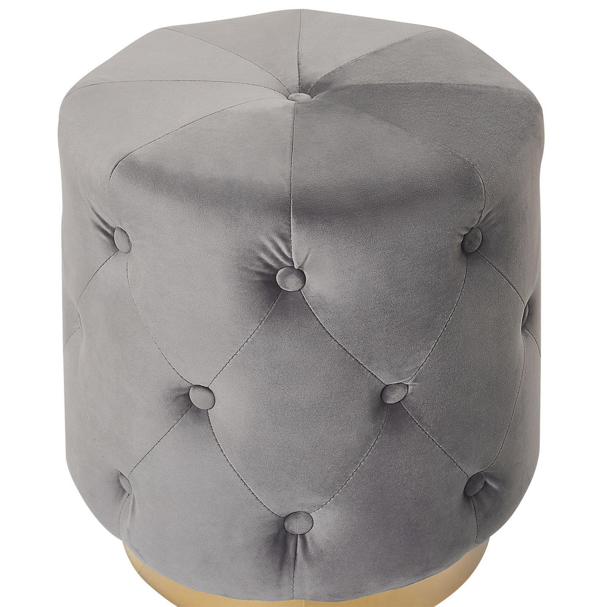 POUF Carrollton 40/40/41 cm - Grau, Textil (40/41/40cm) - Beliani