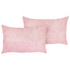 DEKOKISSEN CORD 2er-Set Rosa 43/43 cm Millet - Pink, Textil (43/43cm) - Beliani