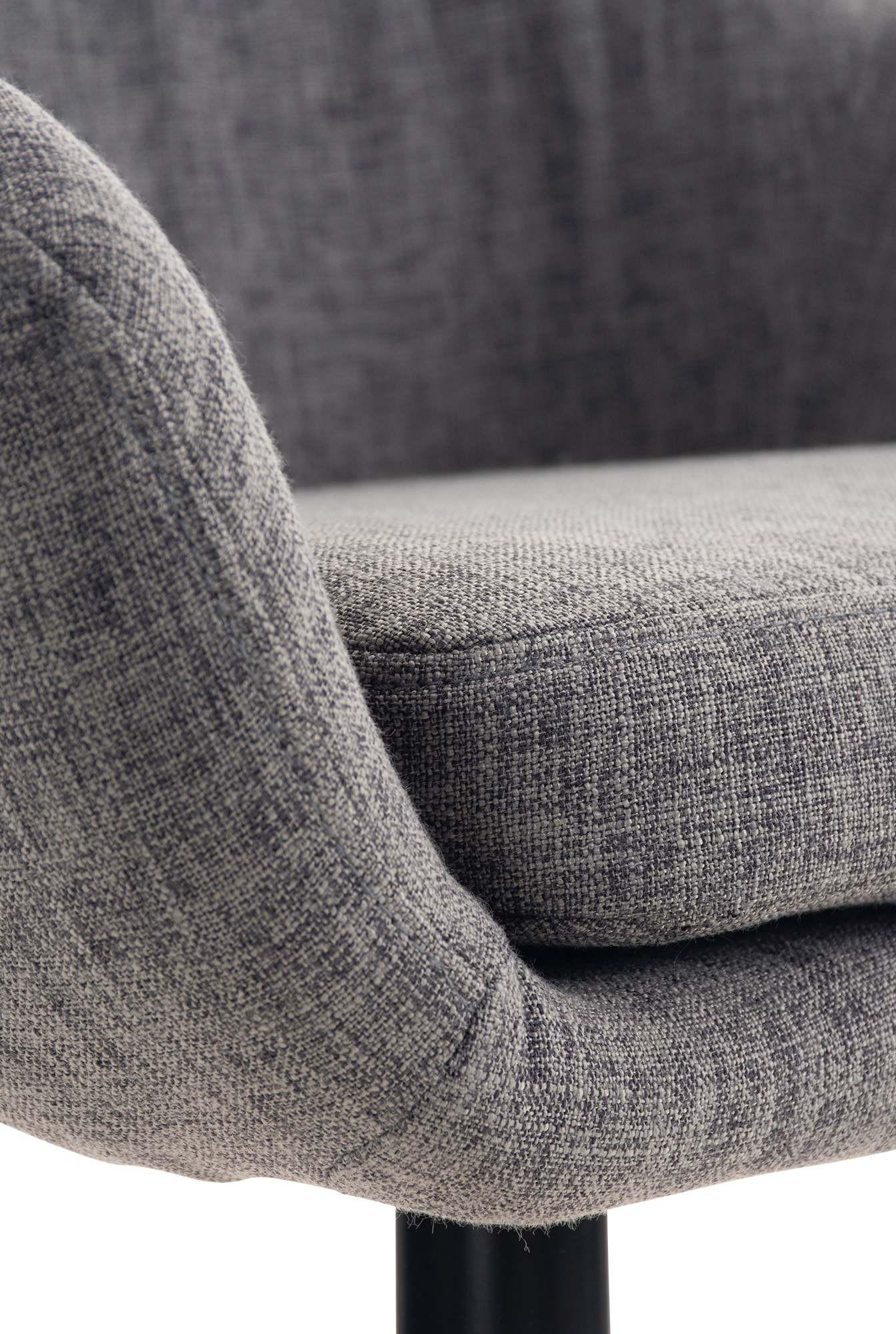 BARHOCKER 2er Set Stoff hellgrau - Eukalyptusholzfarben/Hellgrau, Holz/Textil (55/99/46cm) - CLP