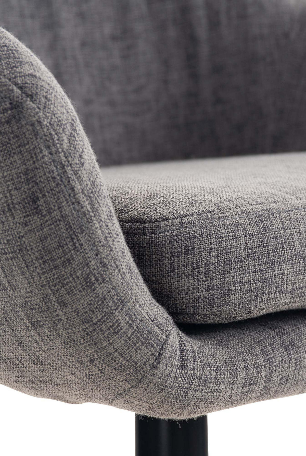 BARHOCKER Stoff hellgrau - Eukalyptusholzfarben/Hellgrau, Holz/Textil (55/99/46cm) - CLP