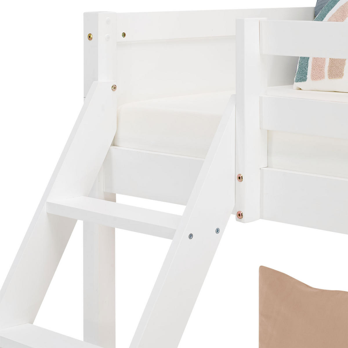 ETAGENBETT 90/200 cm 180/200 Weiß Stauraum - Weiß, Holz (140/200cm) - Homestyle4u