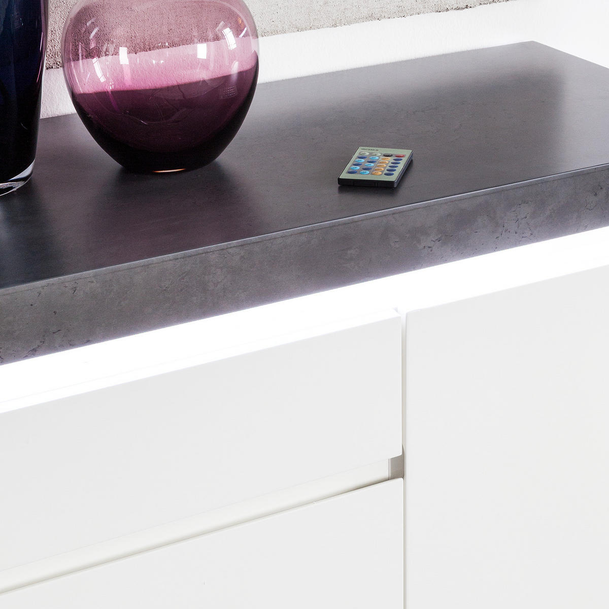 SIDEBOARD - MDF - Weiß/Grau, Holzwerkstoff (200/81/40cm) - home24