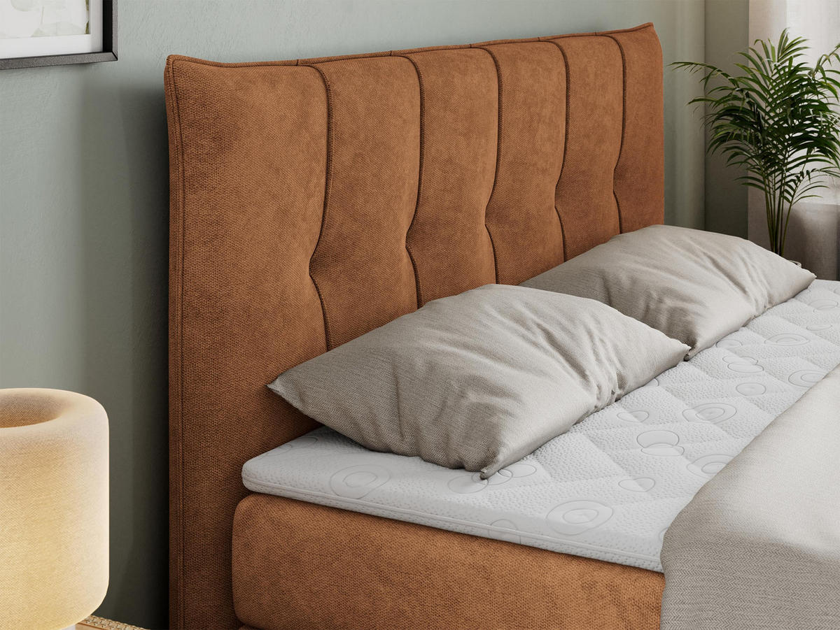 BOXSPRINGBETT PREMIUM 10 KING 120/200 Orange Struktur - H3 - Orange, Holz/Textil (120/200cm) - MKS