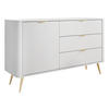 SIDEBOARD Lante 1D3S - Goldfarben/Weiß, Holzwerkstoff/Metall (139/82/38cm) - MIRJAN24